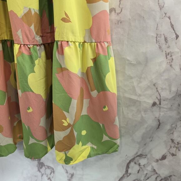 Sanctuary Dress Womens Small Pink Green Floral Maxi Smocked Get Away Burst - Picture 4 of 11